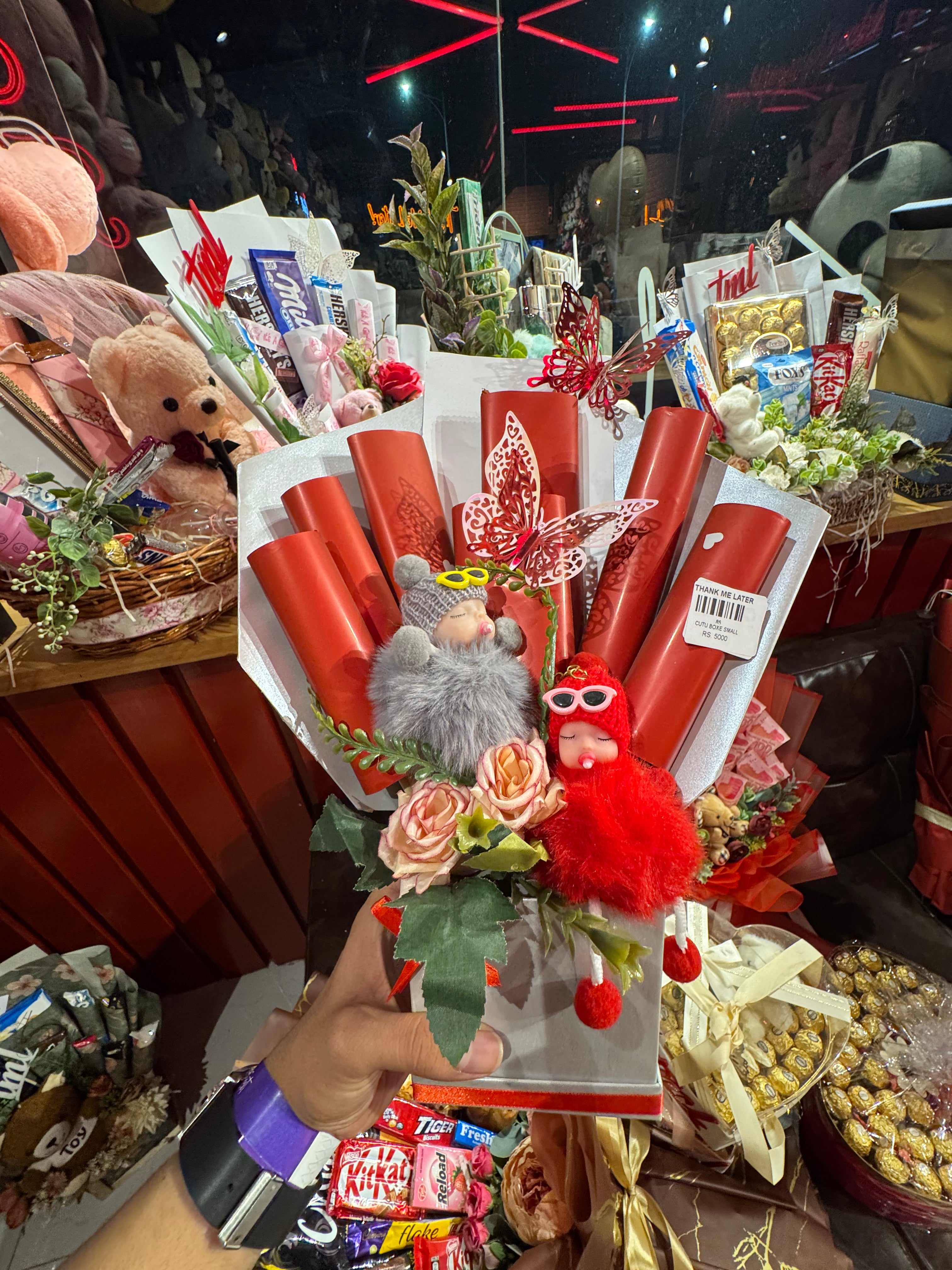 Unique Gift Basket Red Theme