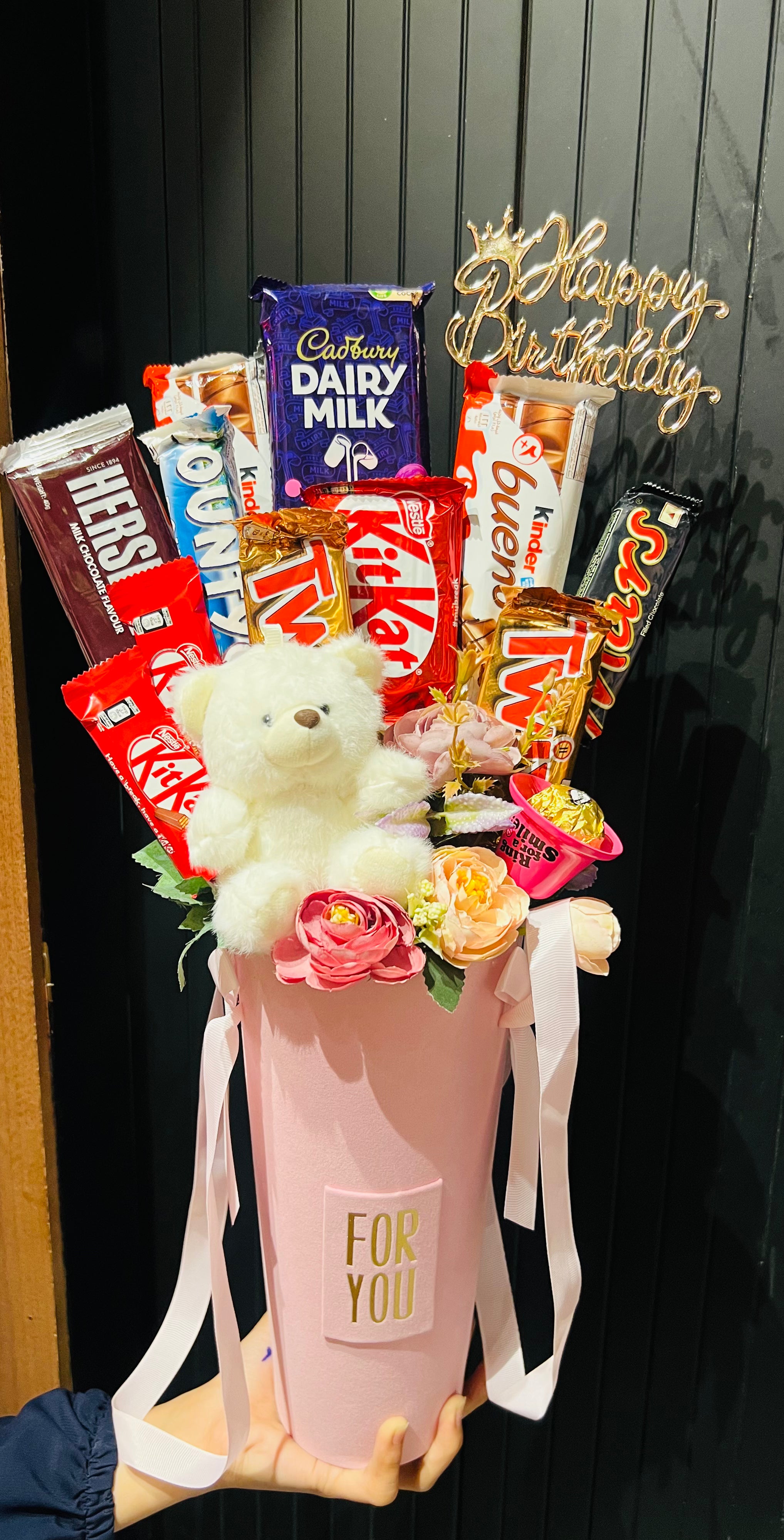 Loaded with Chocolates & Teddy Gift Basket