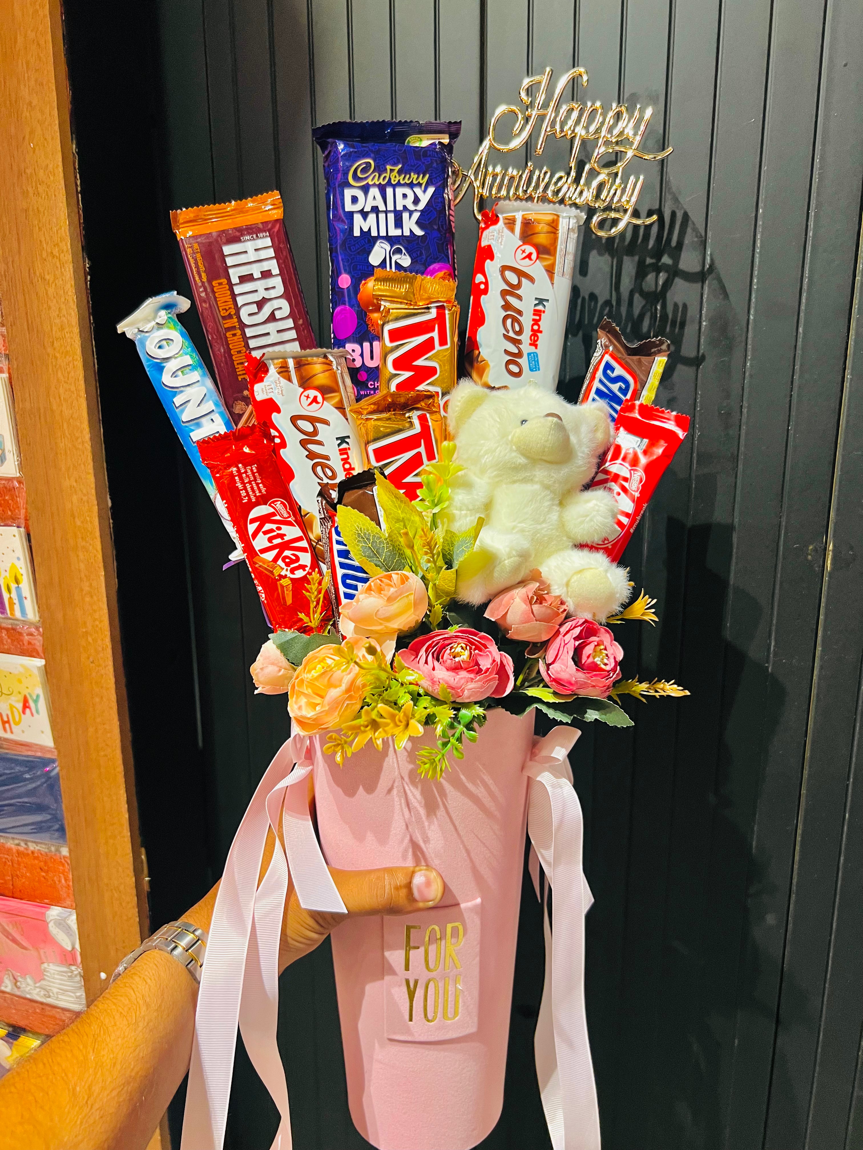 Loaded with Chocolates & Teddy Gift Basket