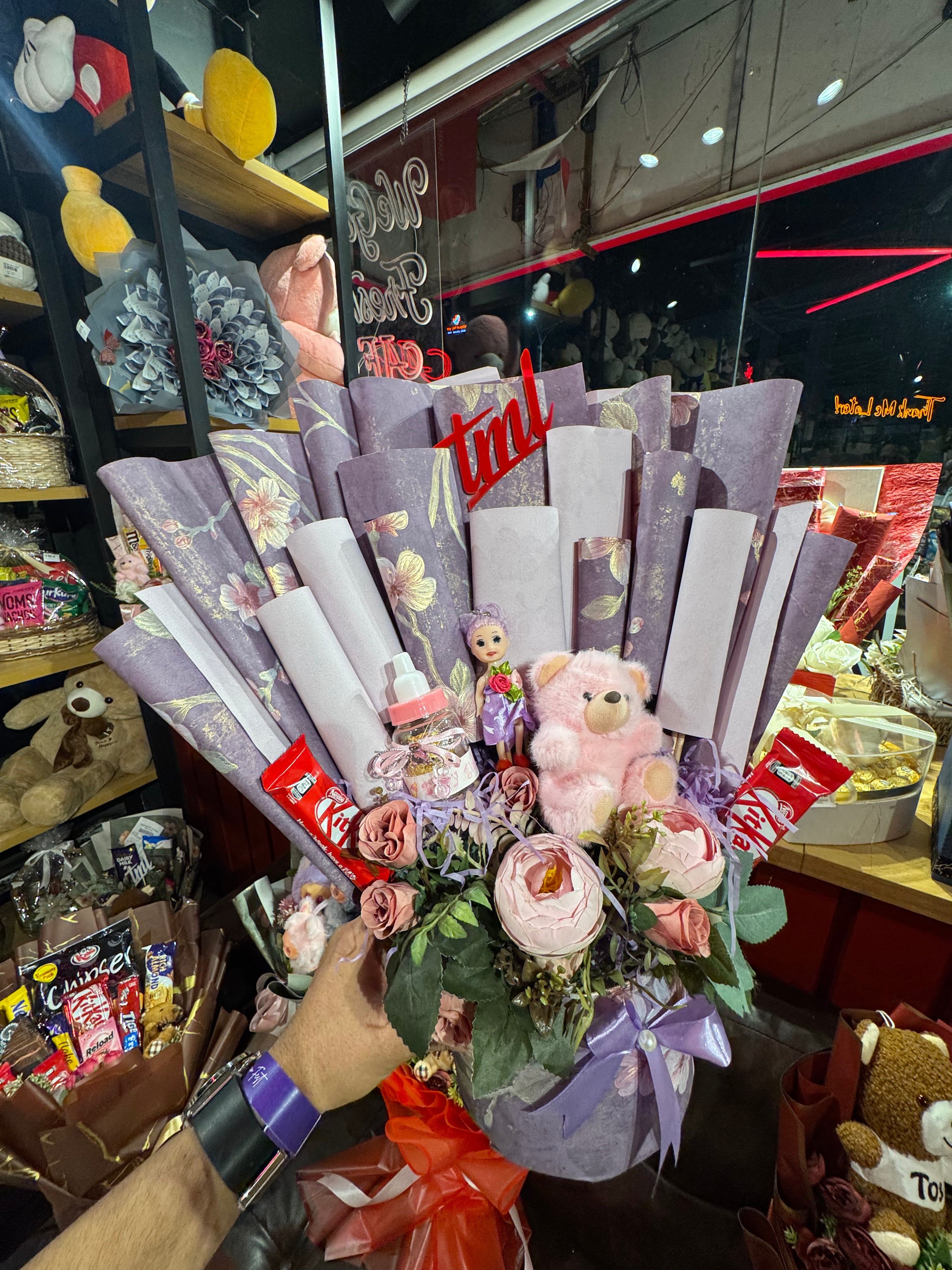 Unique Gift Basket with Teddy