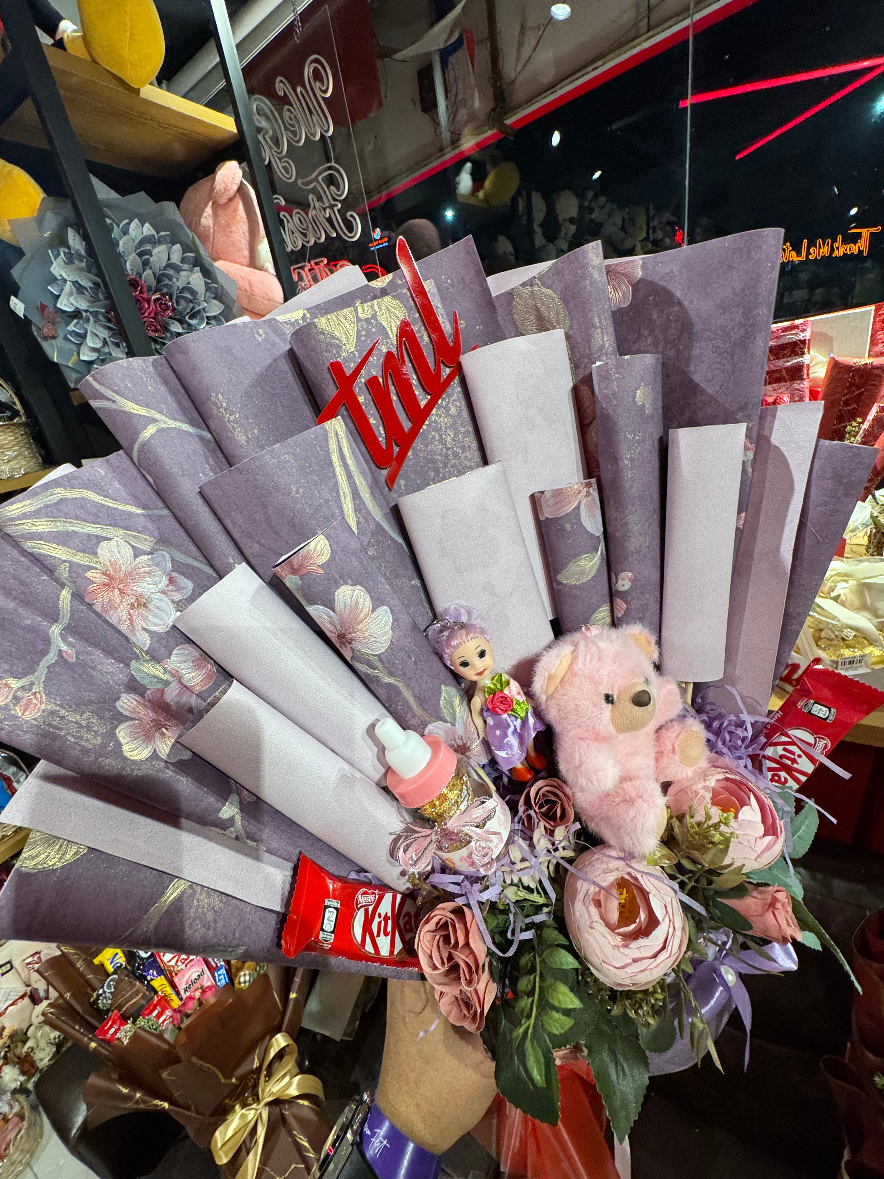 Unique Gift Basket with Teddy